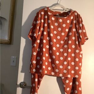 #27 Two piece polka dot red and white set